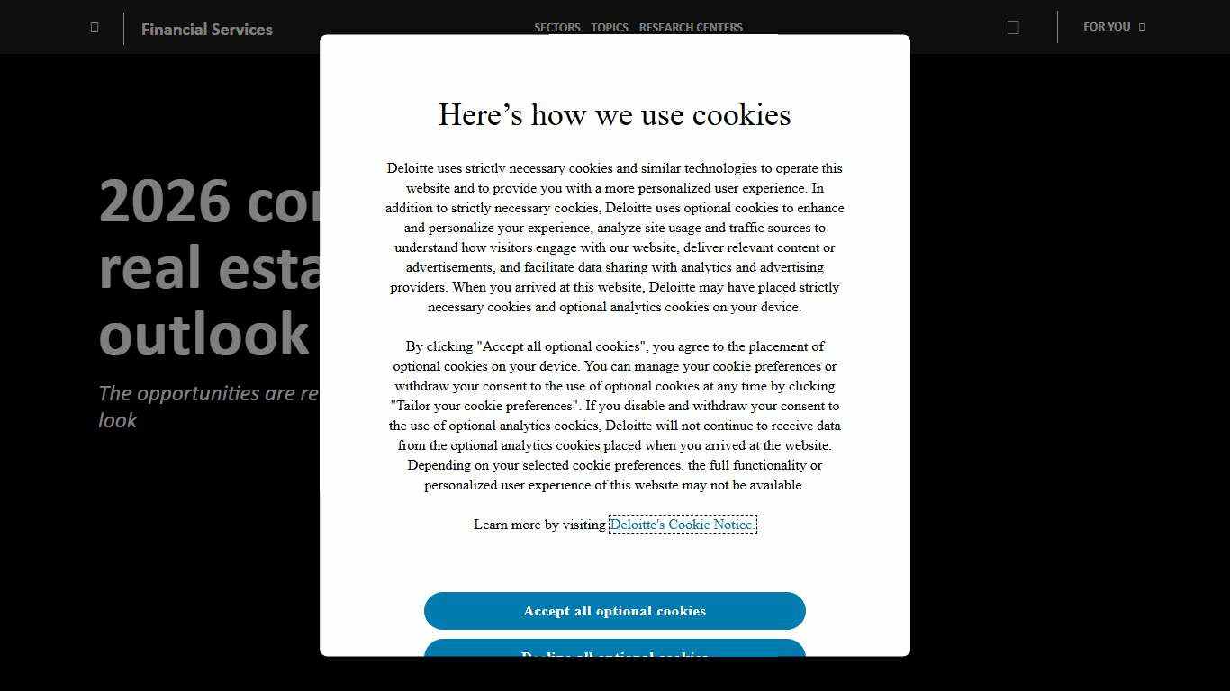 2026 commercial real estate outlook Deloitte Insights